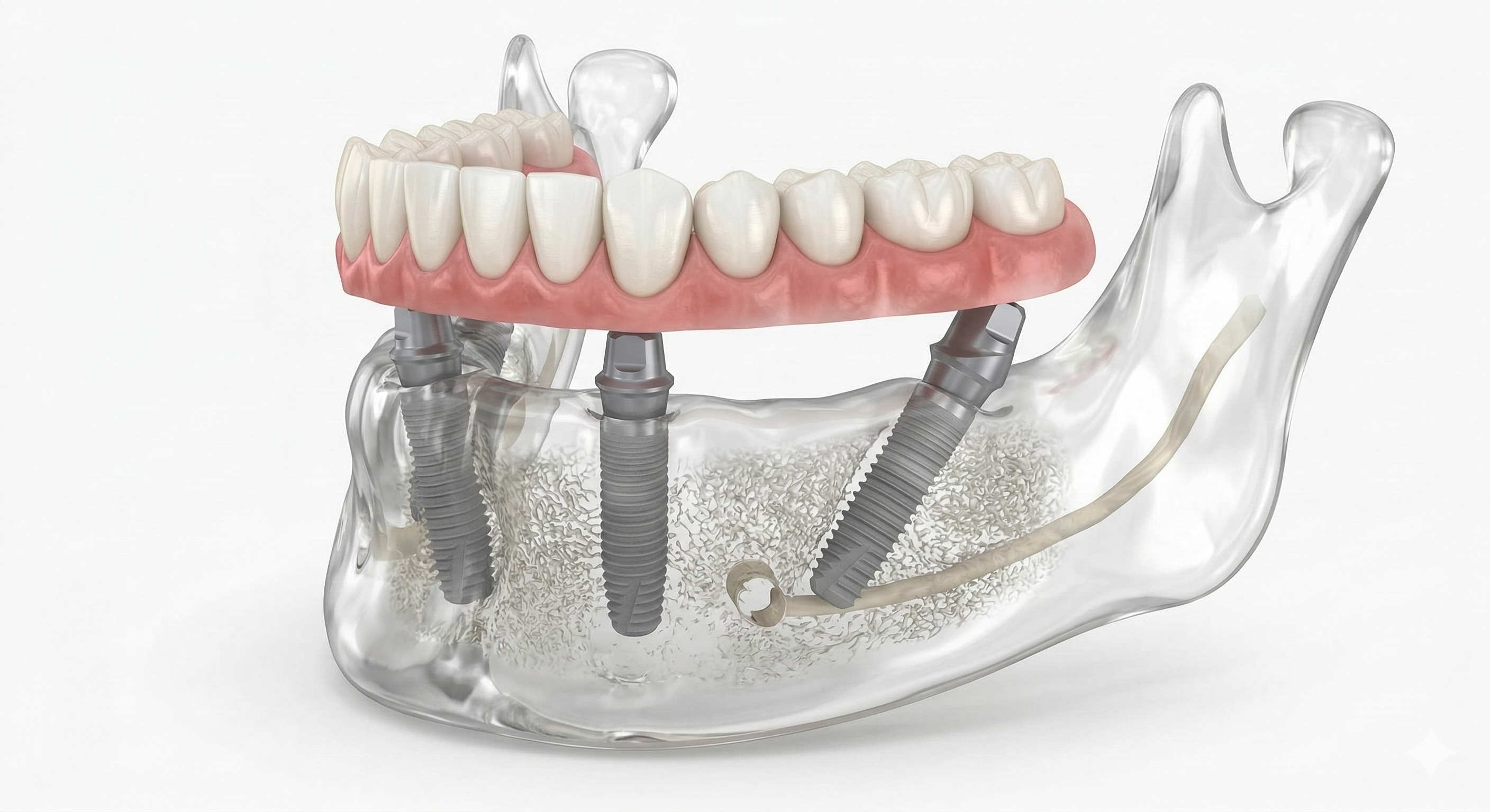 All-on-4 implant sistemi alt çene modeli