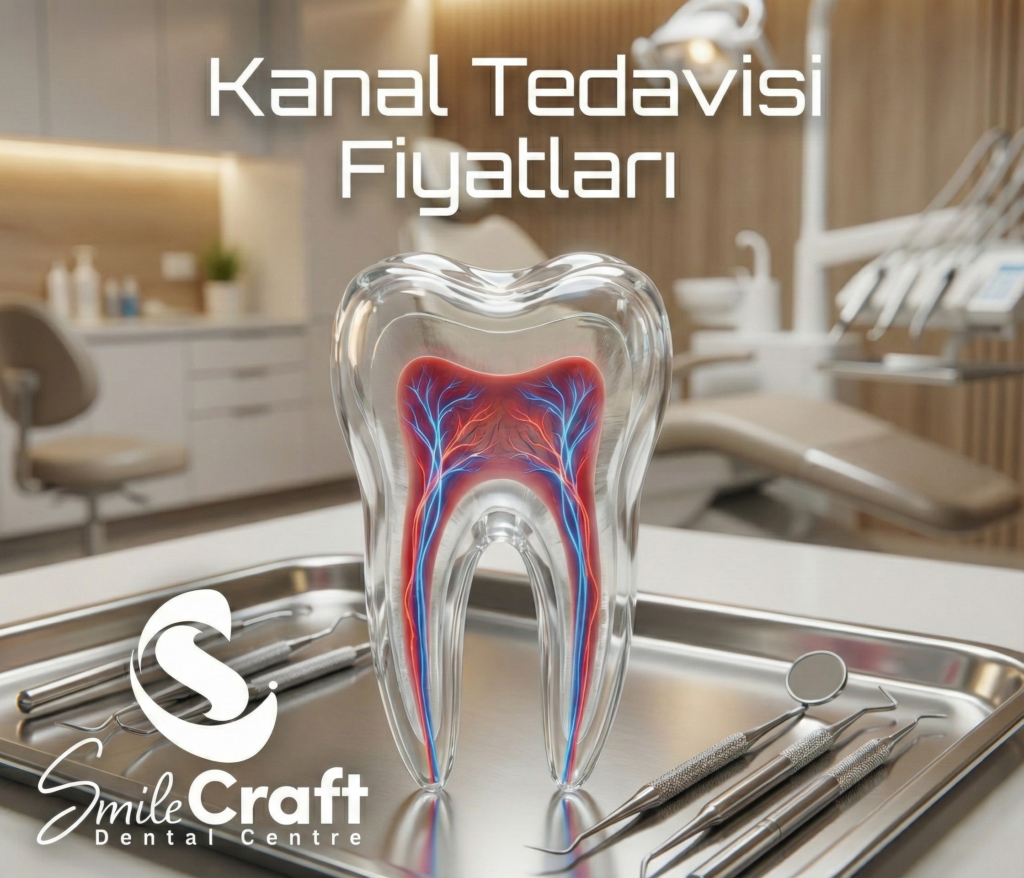 Kanal tedavisi uygulanan dişin kesit görünümü